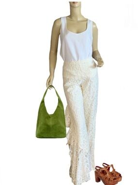 ALEXIS CREAM LACE FLARE/SPLIT LEG "ROMEO" PANTS NWT (XS)